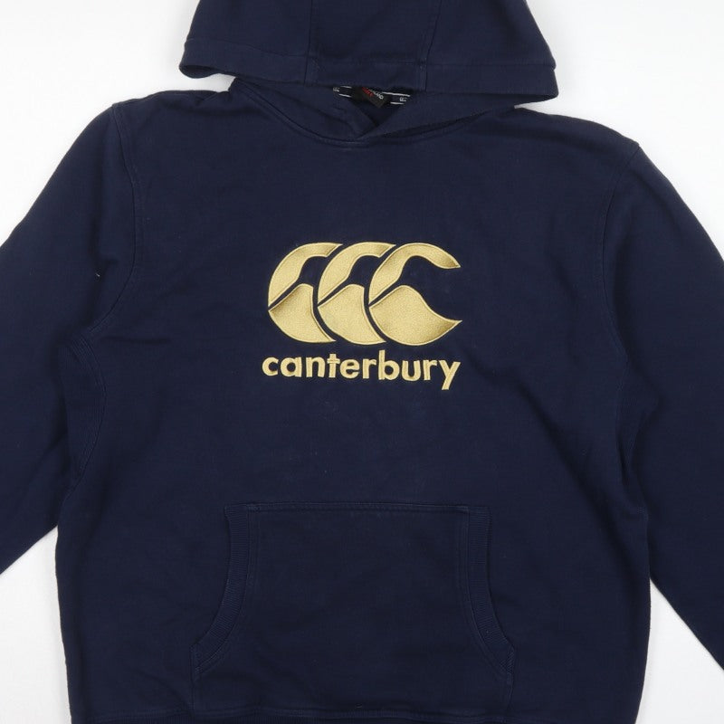 Canterbury Men’s Navy Blue L Pullover Hoodie Gold Logo Rugby