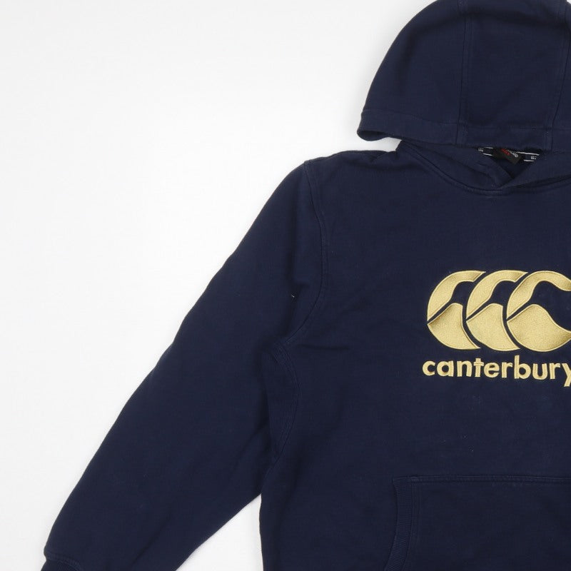 Canterbury Men’s Navy Blue L Pullover Hoodie Gold Logo Rugby