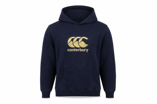 Canterbury Men’s Navy Blue L Pullover Hoodie Gold Logo Rugby