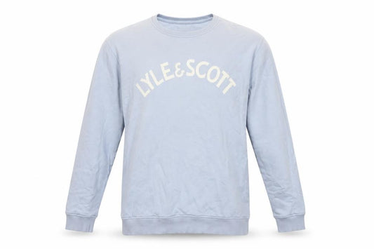 Lyle & Scott Men's Blue XL Logo Graphic Crew Neck Pullover Sweatshirt