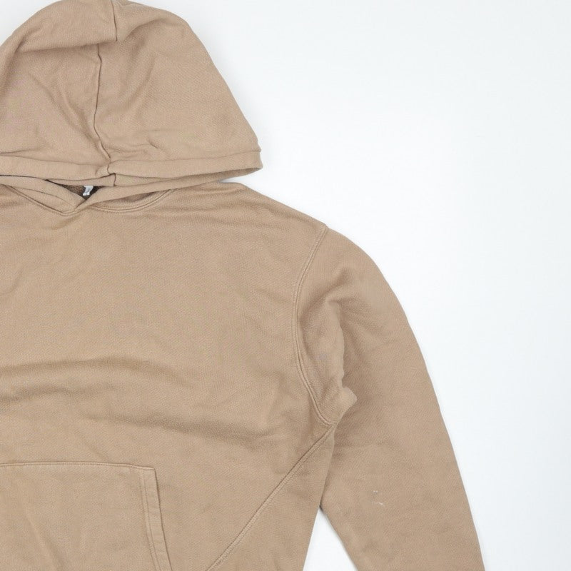 Reiss Men’s Beige Small Pullover Hooded Fleece Hoodie Pockets