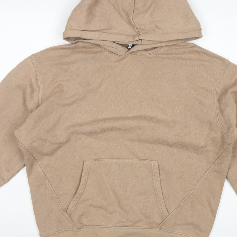 Reiss Men’s Beige Small Pullover Hooded Fleece Hoodie Pockets
