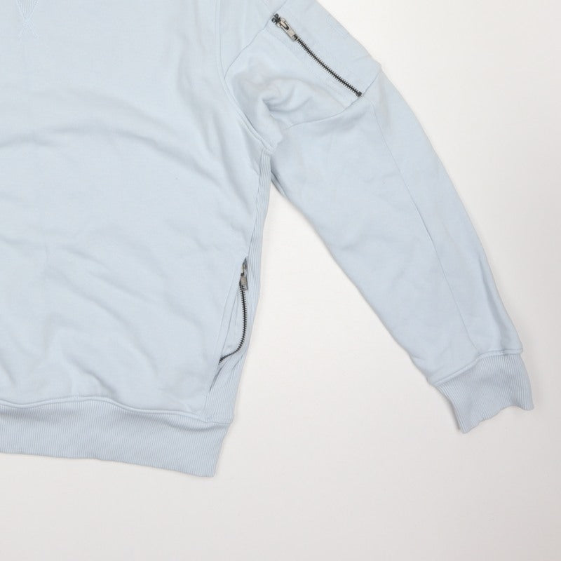 Next Men's Blue M Pullover Crew Neck Sweatshirt Zip Pockets