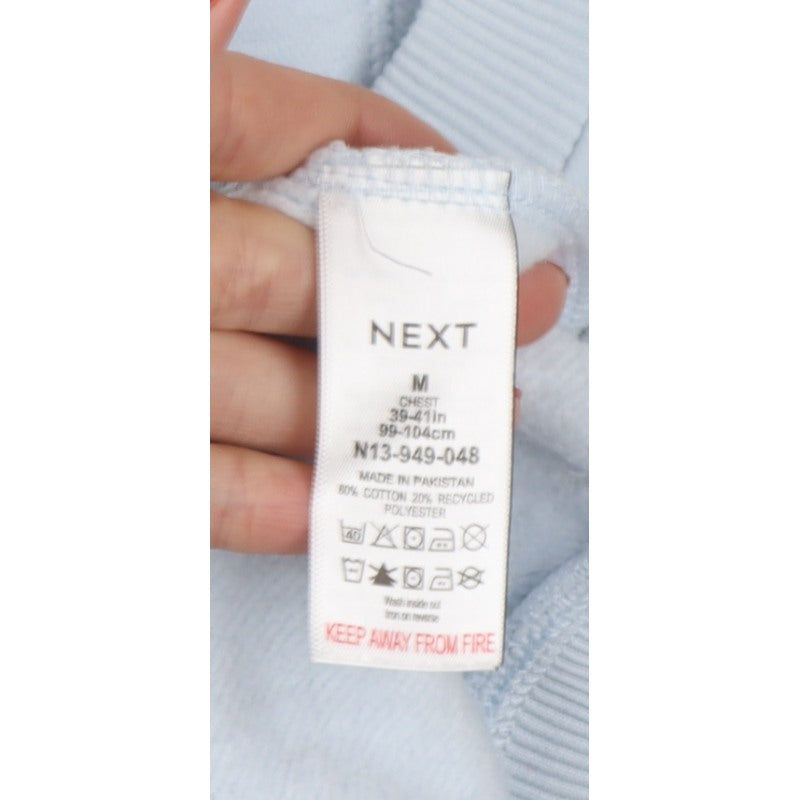 Next Men's Blue M Pullover Crew Neck Sweatshirt Zip Pockets