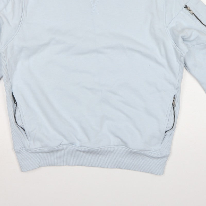 Next Men's Blue M Pullover Crew Neck Sweatshirt Zip Pockets
