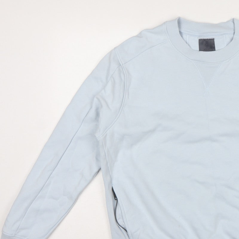 Next Men's Blue M Pullover Crew Neck Sweatshirt Zip Pockets