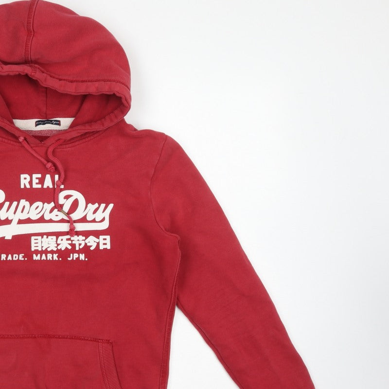 Superdry Men’s Red M Pullover Graphic Logo Fleece Hoodie