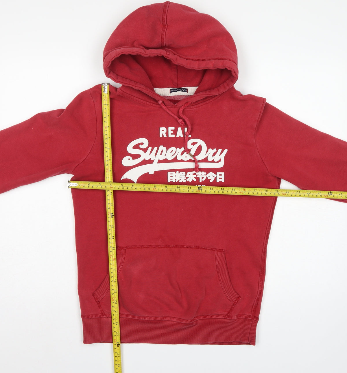 Superdry Men’s Red M Pullover Graphic Logo Fleece Hoodie