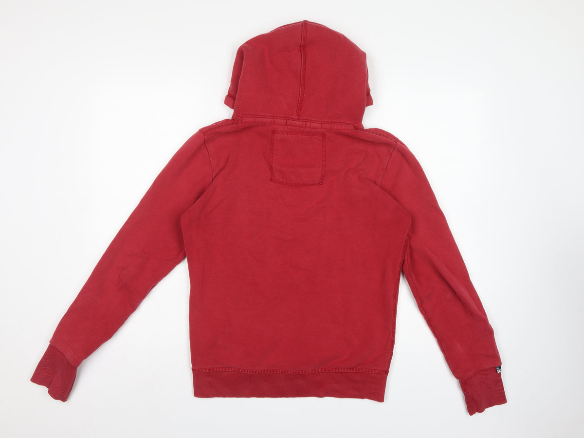 Superdry Men’s Red M Pullover Graphic Logo Fleece Hoodie