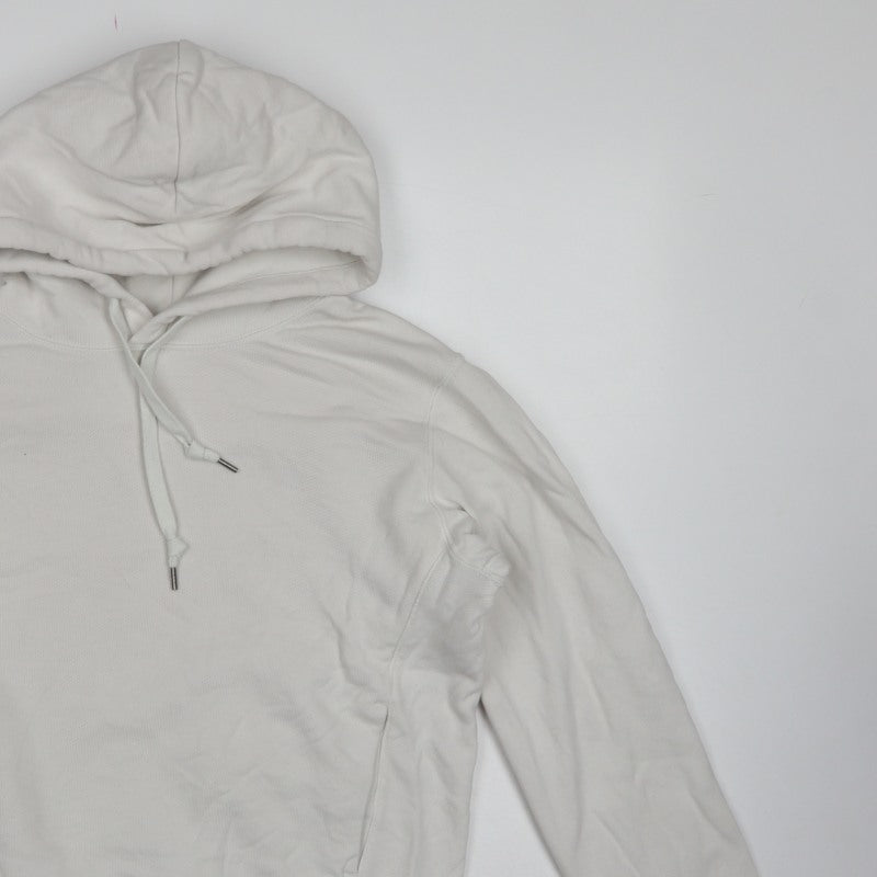 Uniqlo Women White S Pullover Hoodie Cotton Hooded Drawstring Pockets