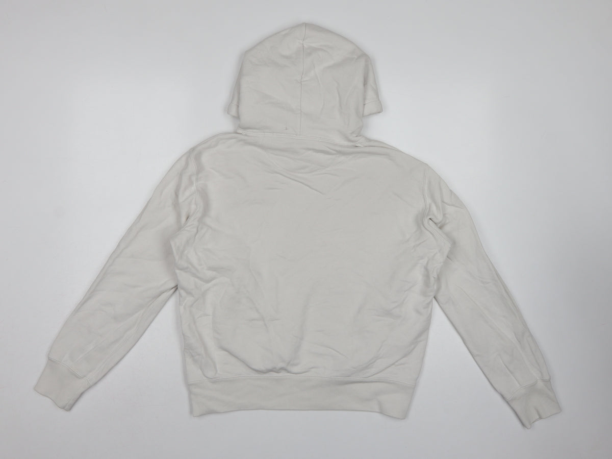 Uniqlo Women White S Pullover Hoodie Cotton Hooded Drawstring Pockets