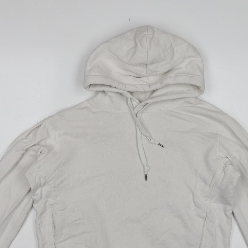 Uniqlo Women White S Pullover Hoodie Cotton Hooded Drawstring Pockets