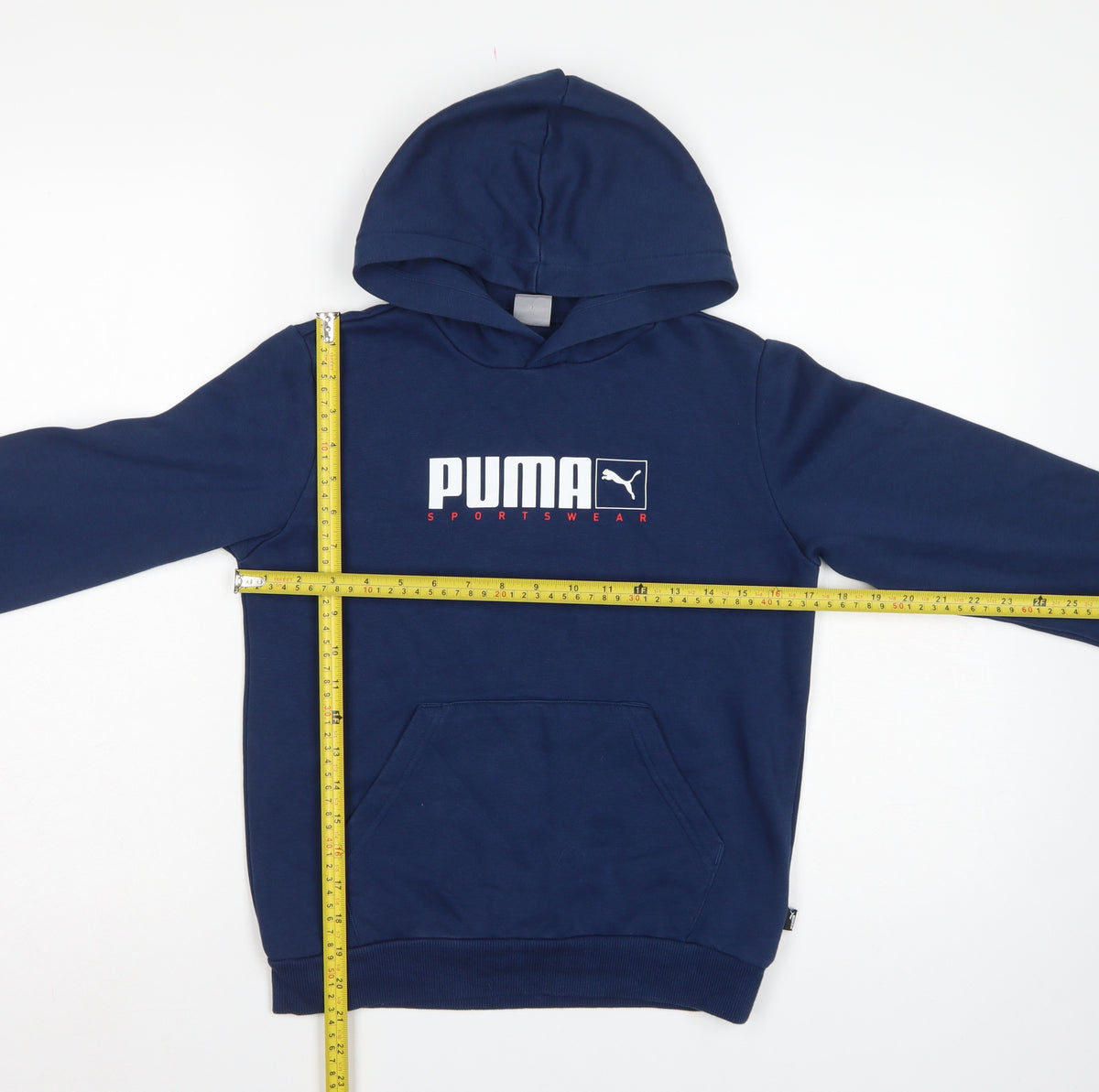 Puma Boys Blue 11-12 Years Pullover Hoodie Logo Pocket