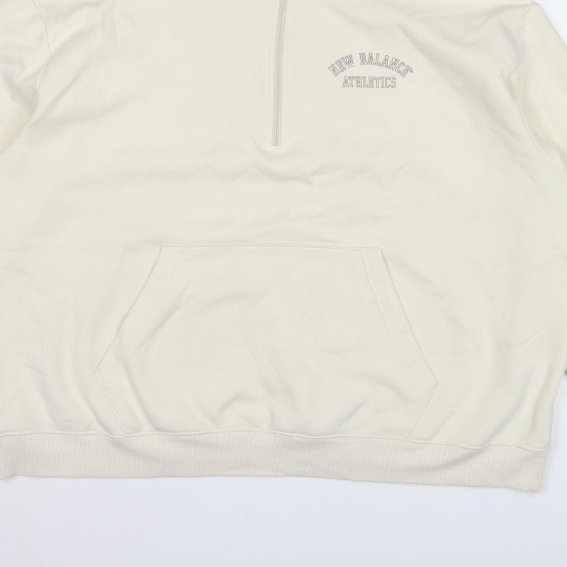 New Balance Women’s Ivory XL Quarter Zip Logo Sweatshirt Pullover