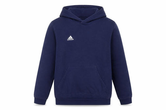 Adidas Boys Blue 13-14 Years Pullover Hoodie Logo Fleece Pocket