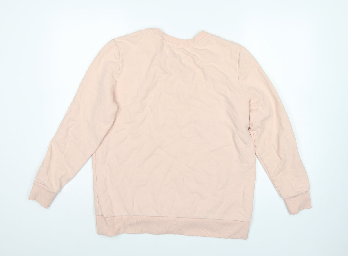 Calvin Klein Jeans Women's Pink M Logo Crew Neck Pullover Sweatshirt
