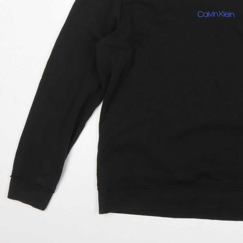 Calvin Klein Men’s Black XL Crew Neck Logo Pullover Sweatshirt