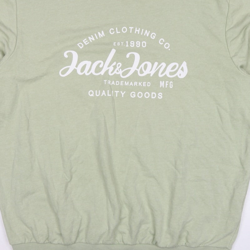 Jack & Jones Men’s Green 2XL Plus Fit Logo Graphic Crew Sweatshirt