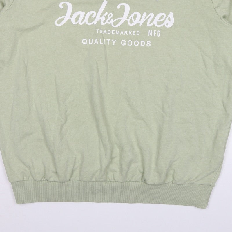 Jack & Jones Men’s Green 2XL Plus Fit Logo Graphic Crew Sweatshirt