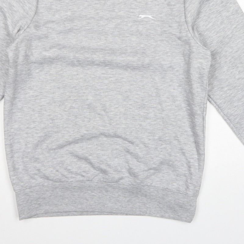 Slazenger Men’s Grey Small Crew Neck Logo Fleece Sweatshirt