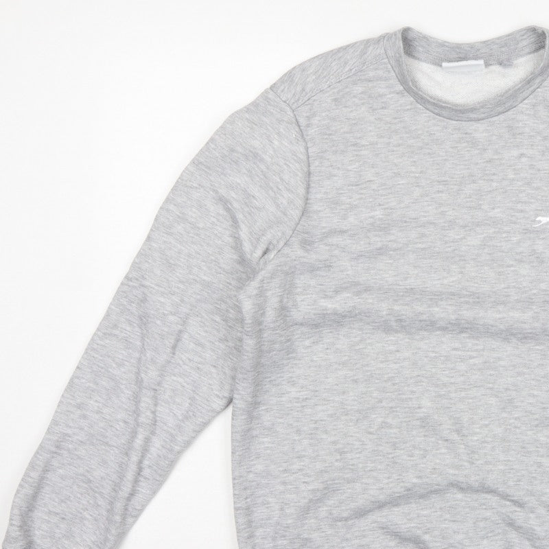 Slazenger Men’s Grey Small Crew Neck Logo Fleece Sweatshirt