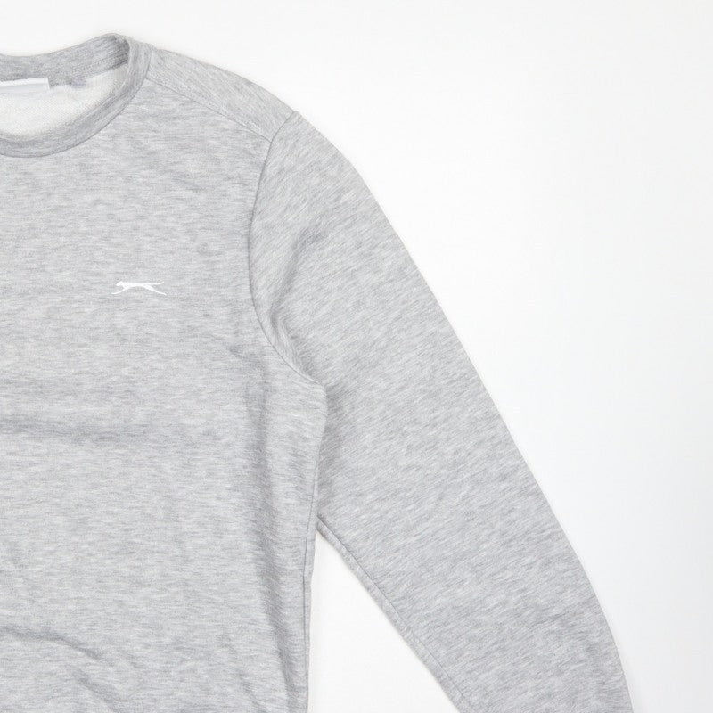 Slazenger Men’s Grey Small Crew Neck Logo Fleece Sweatshirt