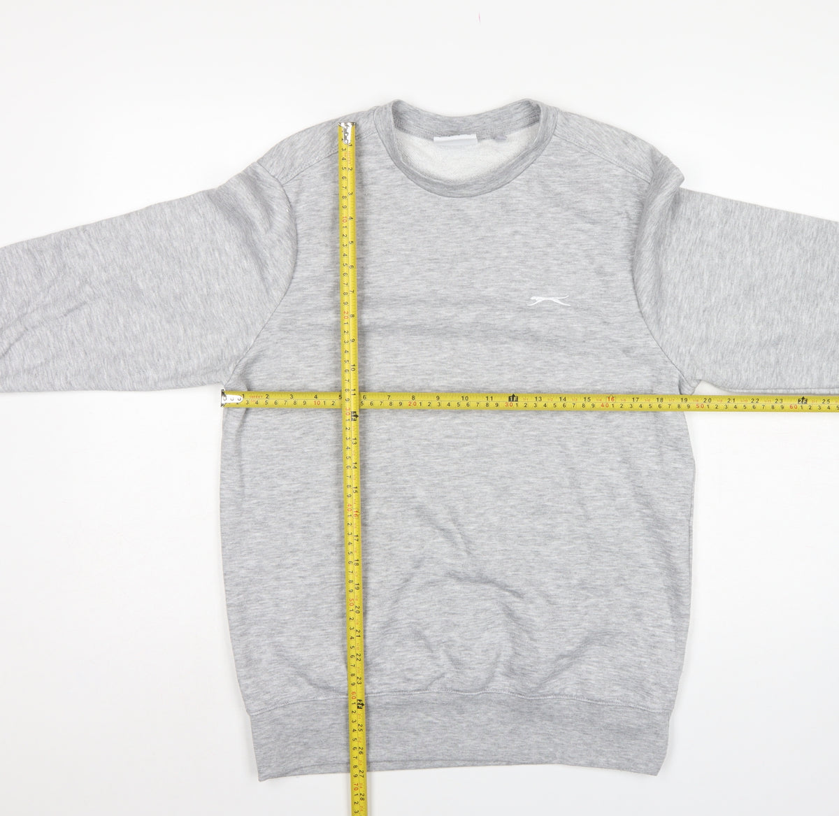 Slazenger Men’s Grey Small Crew Neck Logo Fleece Sweatshirt