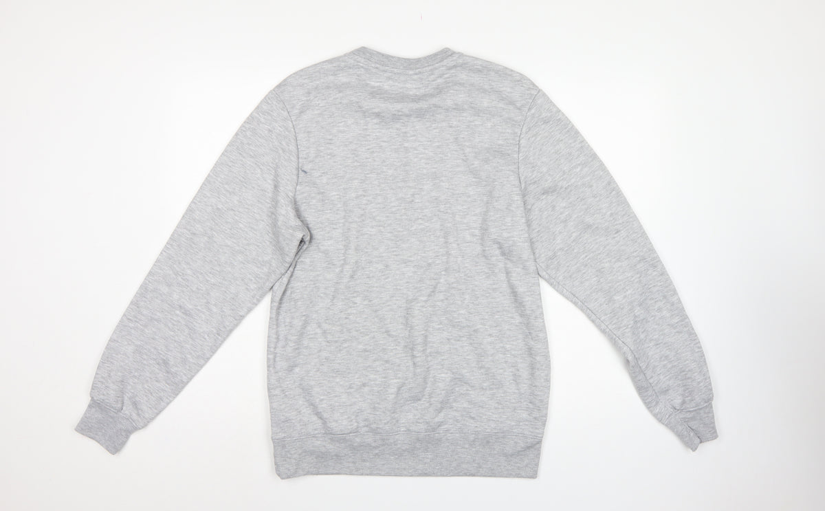 Slazenger Men’s Grey Small Crew Neck Logo Fleece Sweatshirt