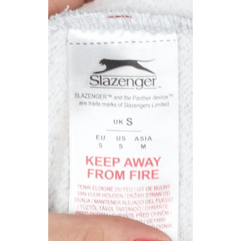 Slazenger Men’s Grey Small Crew Neck Logo Fleece Sweatshirt
