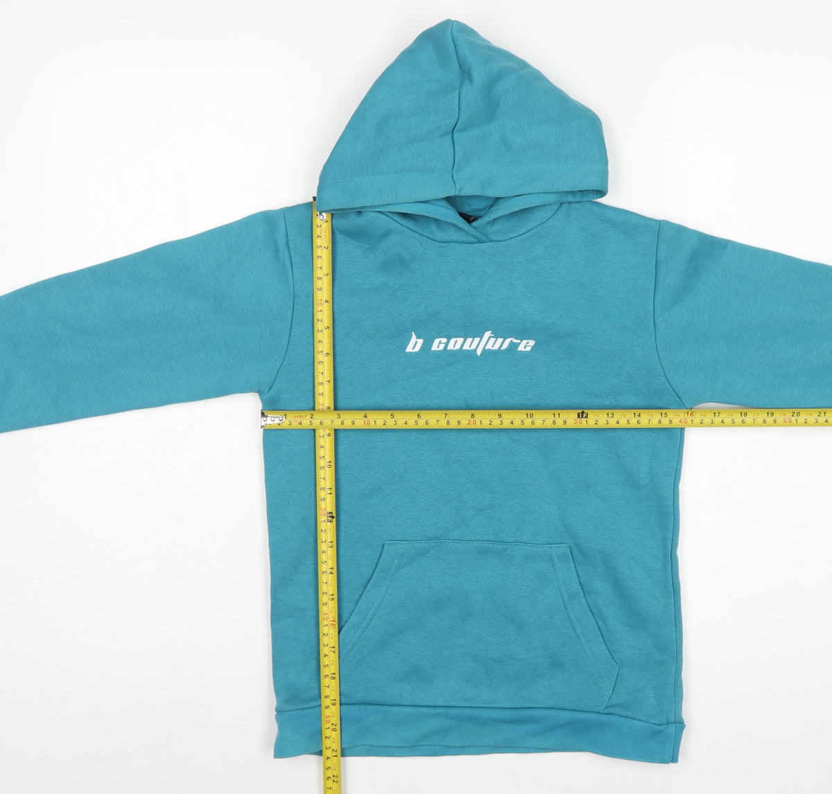 B Couture Boys Blue Pullover Hoodie 9-10 Years Logo Pocket Cotton Blend