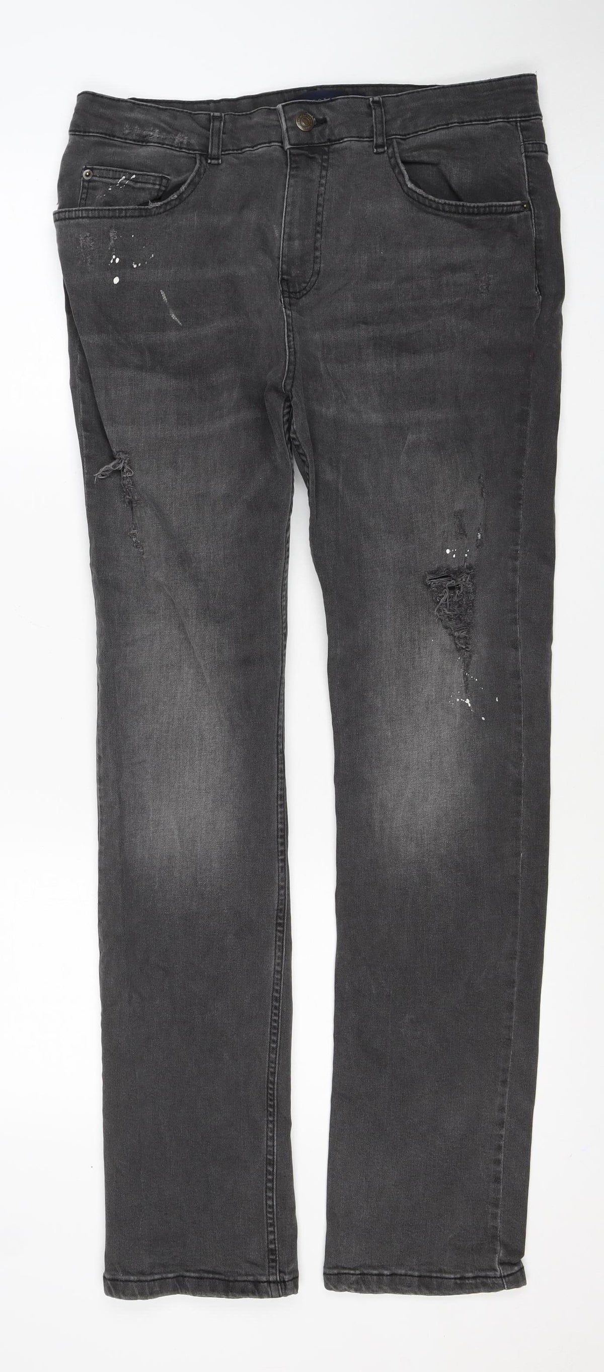 Aeropostale Men’s Black Slim Distressed Jeans W34 L32