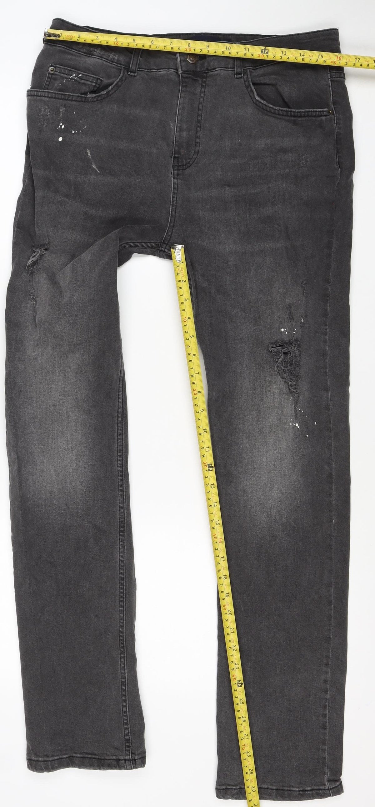 Aeropostale Men’s Black Slim Distressed Jeans W34 L32