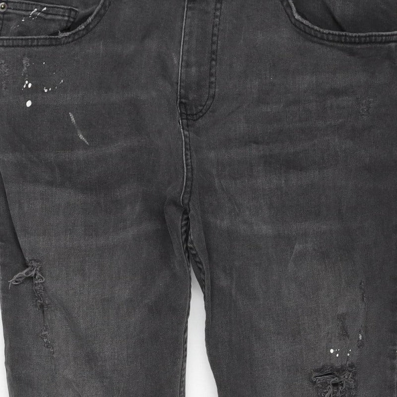 Aeropostale Men’s Black Slim Distressed Jeans W34 L32