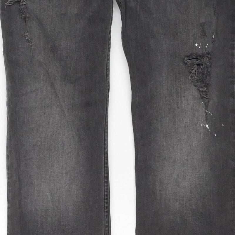 Aeropostale Men’s Black Slim Distressed Jeans W34 L32