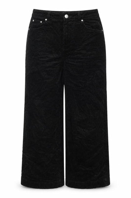 Marks & Spencer Women’s Black Corduroy Trousers UK 14 Regular Stretch