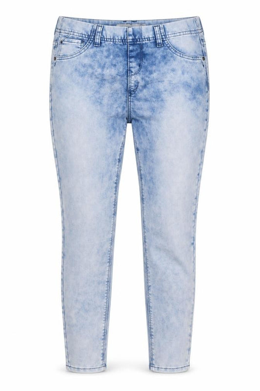 Bershka Women Blue Acid Wash Stretch Jeggings UK 12 Slim Mid Rise