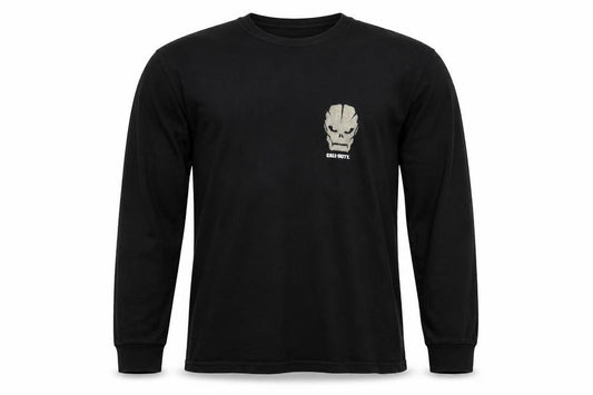 Call of Duty Men’s Black Small Skull Graphic Long Sleeve T-Shirt