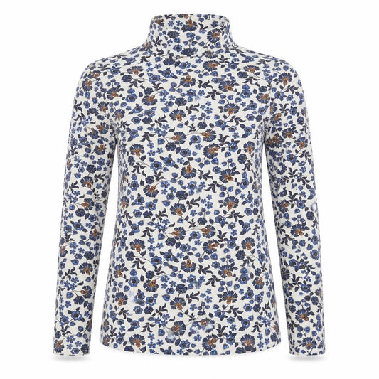 M&S Collection Women’s White Floral High Neck Long Sleeve Jersey Top UK 6