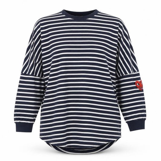 Kiss the Hip Womens Navy White Stripe Cotton Tunic Top UK 12 Heart