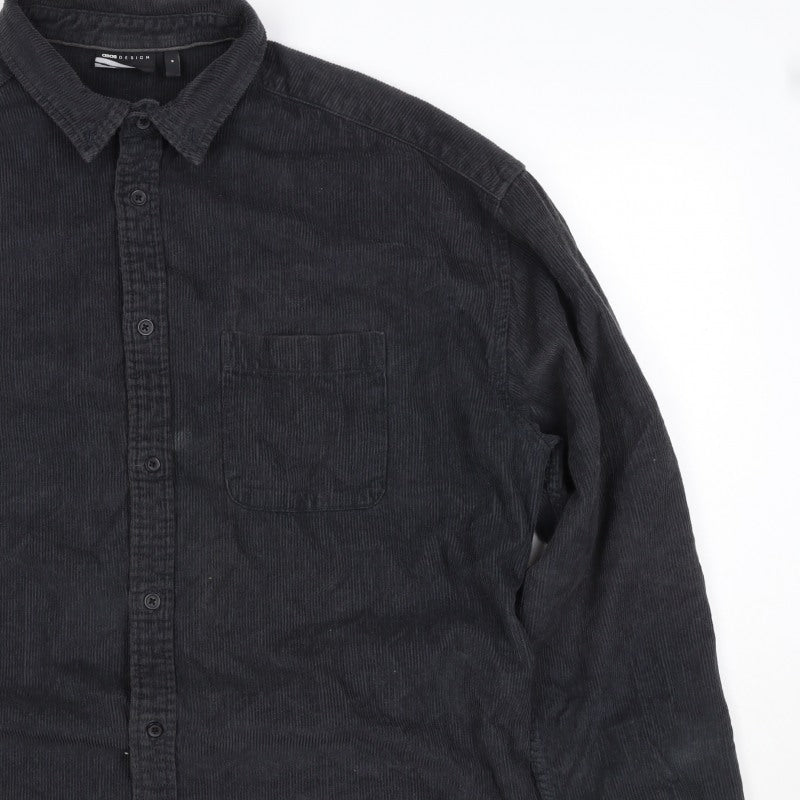 ASOS Design Men’s Black M Corduroy Button-Up Long Sleeve Shirt