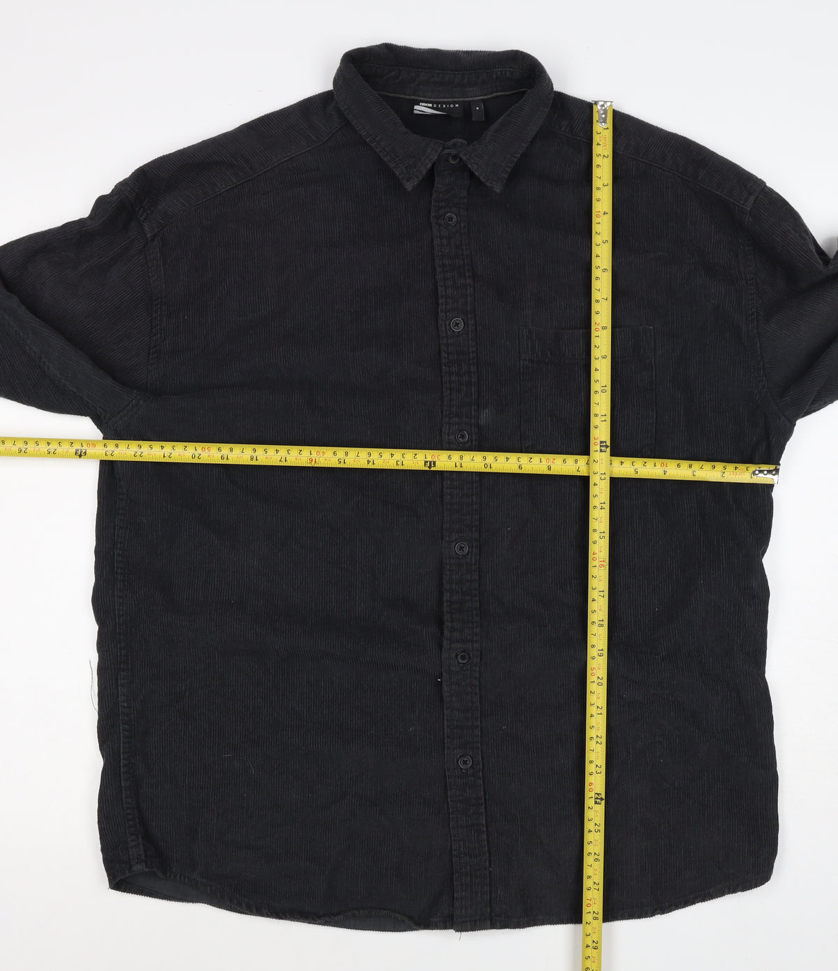 ASOS Design Men’s Black M Corduroy Button-Up Long Sleeve Shirt