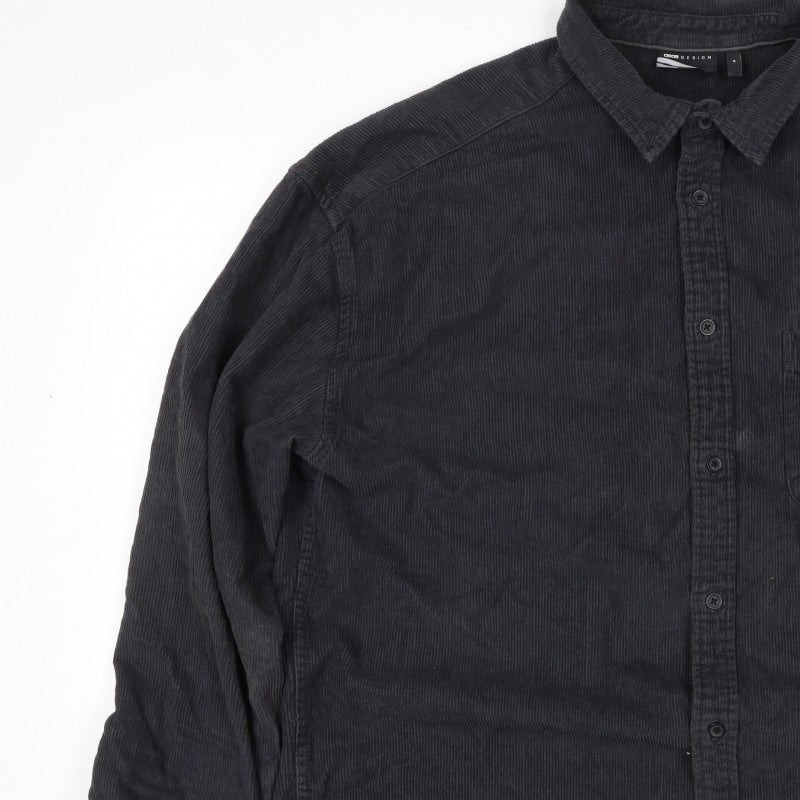 ASOS Design Men’s Black M Corduroy Button-Up Long Sleeve Shirt