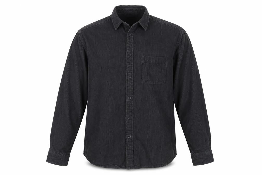 ASOS Design Men’s Black M Corduroy Button-Up Long Sleeve Shirt
