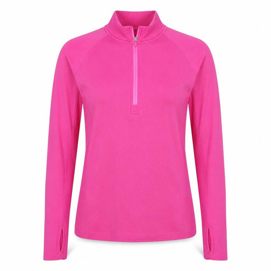 H&M Sport Women Pink M Athletic 1/4 Zip Long Sleeve Top