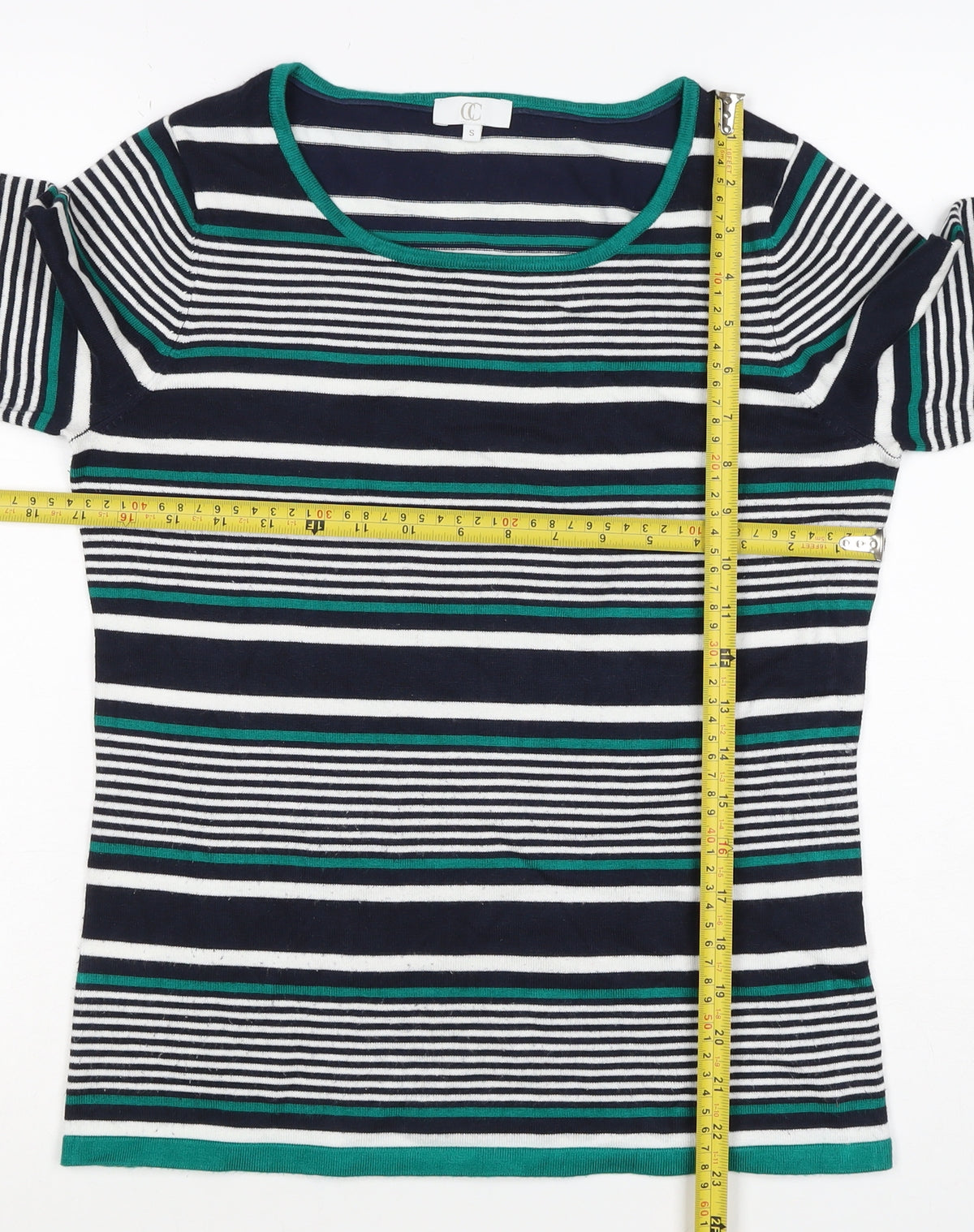 CC Women’s Multicoloured Striped Jersey Long Sleeve Top Size S
