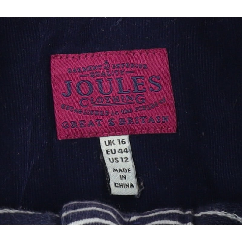 Joules Women Blue White Striped UK 16 1/4 Zip Pullover Sweatshirt