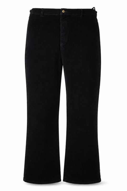 Dorothy Perkins Women Black UK 14 Corduroy Bootcut Stretch Trousers