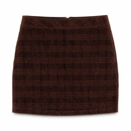Next Women Brown UK 14 Croc Texture Pencil Mini Skirt Zip