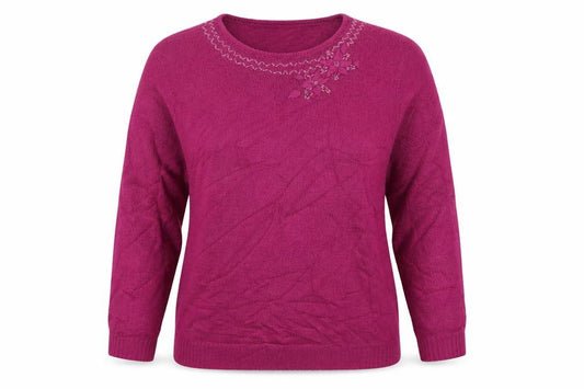 Honor Milburn Women’s Pink Beaded Round Neck Jumper Size 14