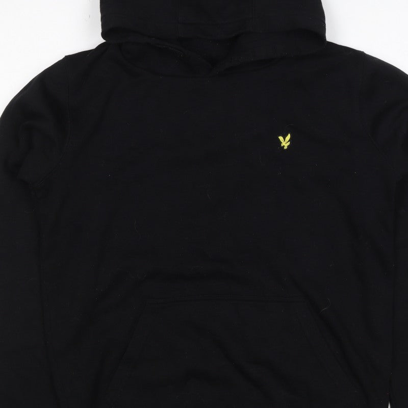 Lyle & Scott Boys Black 12-13 Years Pullover Logo Hoodie Cotton